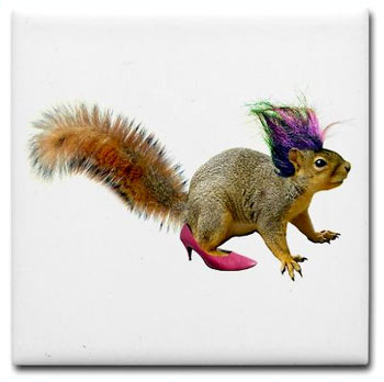 Dress-up Squirrel Coaster