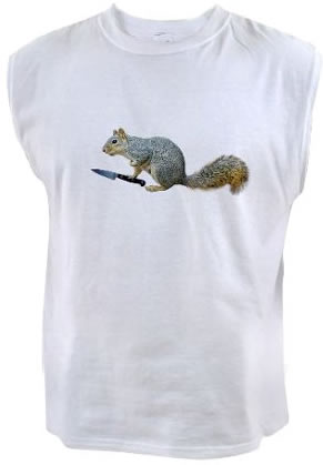 squirrel with knife shirt