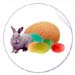 bunny with colored easter eggs stickers at zazzle