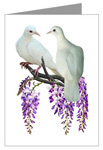 doves in wisteria card at cafepress