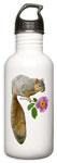 squirrel with flower water bottle