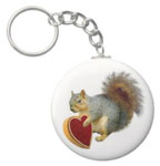squirrel valentine keychain
