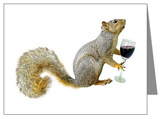 squirrel with Wine Card
