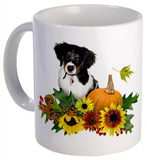 fall flowers puppy mug