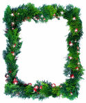 Red berries sparrkle in grean leafy glitter border from catsclips.com.